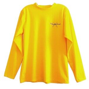 Haley and The Hound Fishing Shirt Unisex Medium Yellow Swordfish Pullover Long